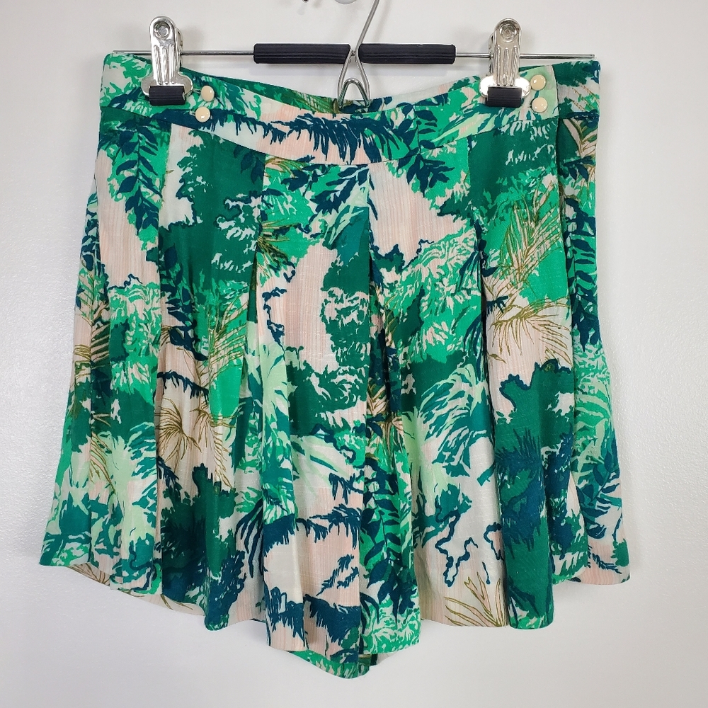 Anthropologie Elevenses tropical print wrap style skort - Picture 2 of 7